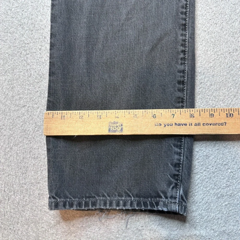 Lucky Brand Jeans‎ Mens 36x32 Gray 121 Heritage Slim Distressed Button Fly Denim